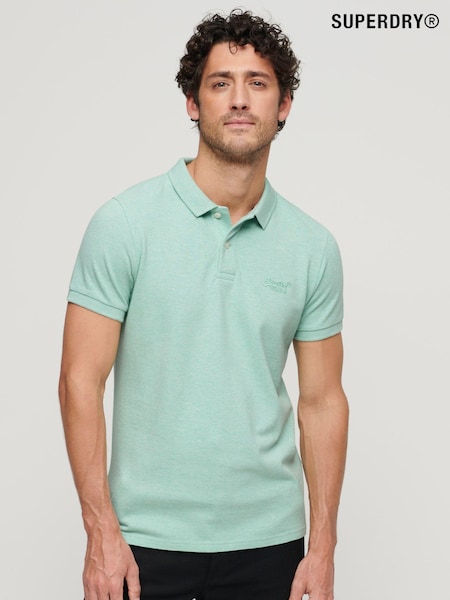 Superdry Mint Green Classic Pique 100% Cotton Polo Shirt (N46371) | €26