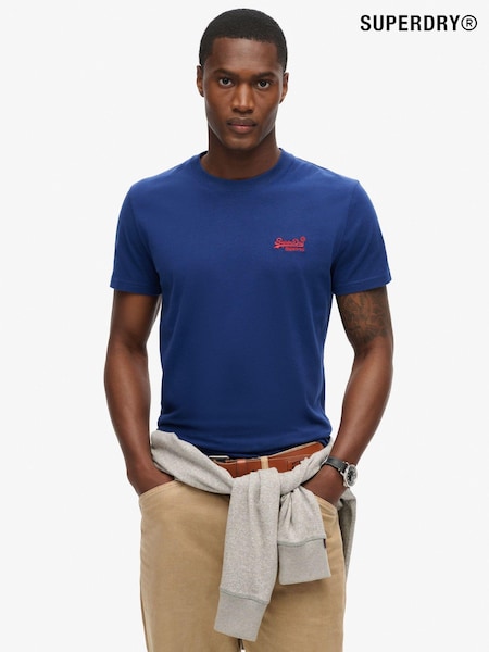Superdry Blue 100% Cotton Vintage Logo Embroidered T-Shirt (N46388) | 64 SAR