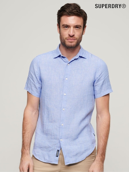 Albastru - Superdry Studios Casual Mânecă scurtă Cămăși (N46401) | 220 LEI
