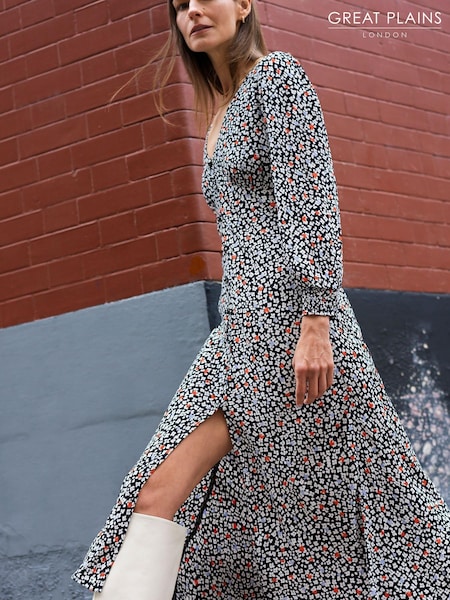 Great Plains Multi Heart Floral Ecovero Midi Dress (N46468) | €43.50