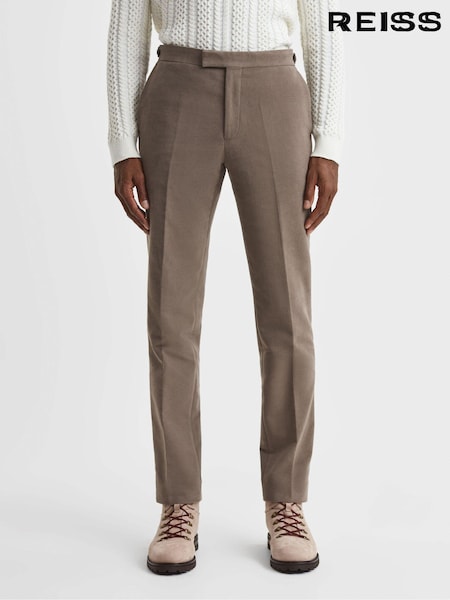 Reiss Mushroom Wall Slim Fit Moleskin Adjuster Trousers (N46555) | €271