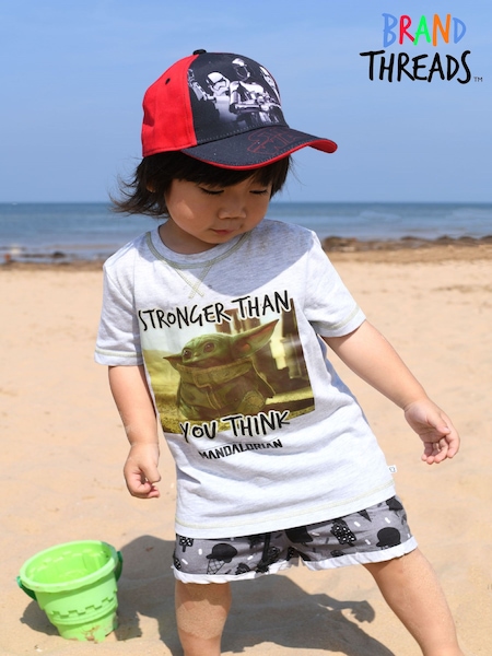 Brand Threads Grey The Mandalorian The Child Boys T-Shirt (N46600) | €7