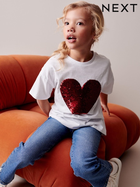 Red Heart Sequin T-Shirt (3-16yrs) (N46634) | €9 - €14