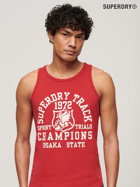 Superdry Red Track and Field Ath Graphic Vest (N46714) | €14.50