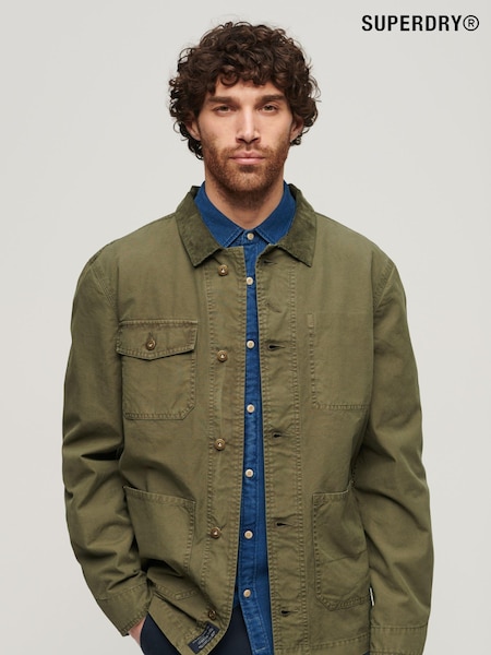 Superdry Green Merchant Cotton Work 100% Cotton Jacket (N46722) | €54