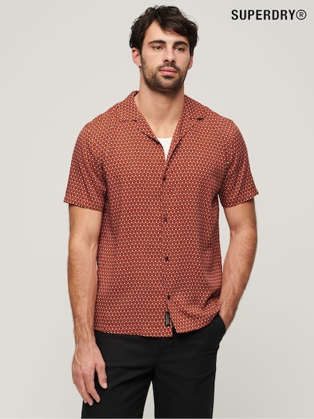 Superdry Red Short Sleeve Revere 70s Shirt (N46725) | €27
