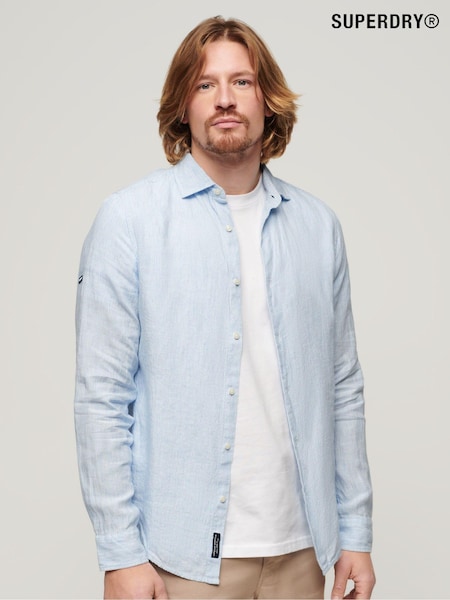 Superdry Blue Studios Casual Linen Long Sleeved Shirt (N46733) | €31
