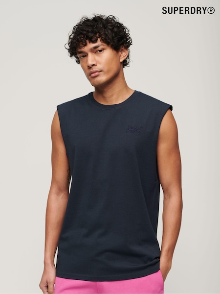 Superdry Blue 100% Cotton Essential Logo Tank (N46764) | 89 QAR