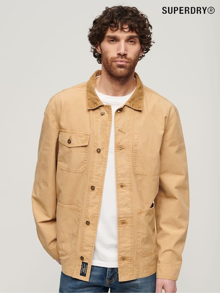 Superdry Brown Merchant Cotton Work 100% Cotton Jacket (N46787) | 309 QAR