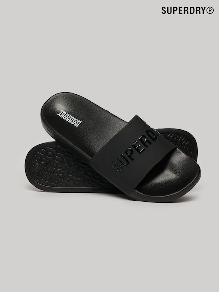 Superdry Logo Vegan Pool Sliders (N46815) | ‏136‏₪