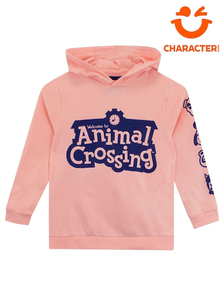 Character Pink Animal Print Crossing Hoodie (N46876) | AED52