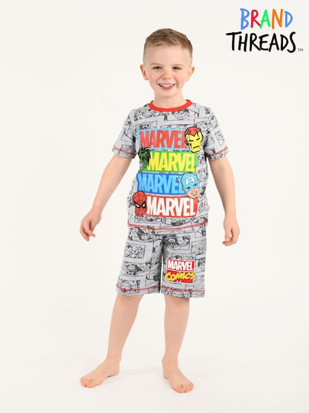 Brand Threads Grey Marvel Boys Short Pyjama Set (N46907) | €21