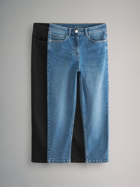 Musta/Sininen - The Set 2 Pack Denim Straight Leg Jeans (N46935) | €54
