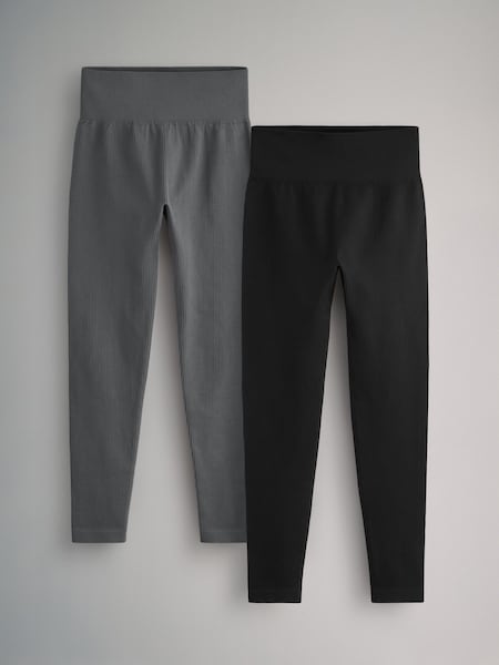 The Set Black/Grey 2 Pack Seamless Ribbed High Waist Leggings (N46991) | €15.50