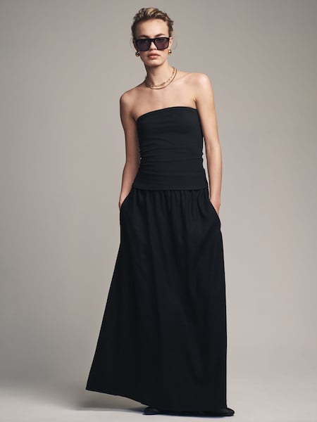 The Set Black/White 2 Pack Linen Blend Maxi Skirts (N47079) | €21.50