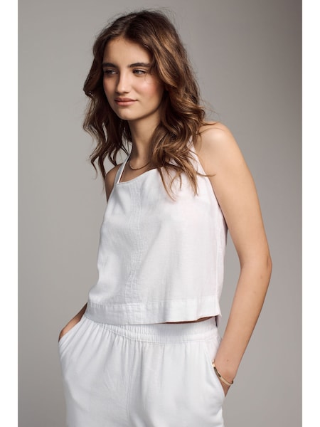 The Set Black/White 2 Pack Linen Blend Shell Tops (N47126) | €19