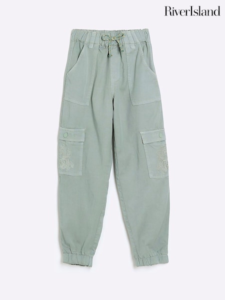 River Island Green Girls Kind Society Cargo Trousers (N47193) | €12