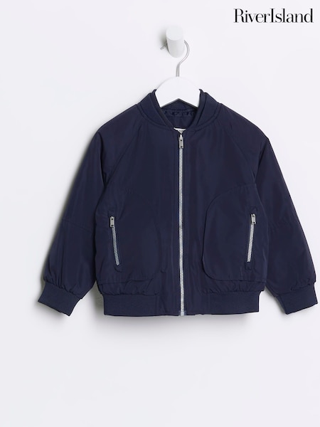River Island Dark Blue Boys Nylon Bomber Jacket (N47240) | €46