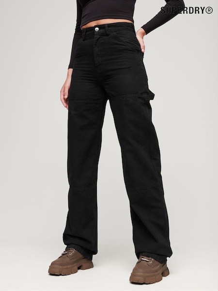 Schwarz - Superdry Weite Carpenter-Hose (N47318) | 46 €