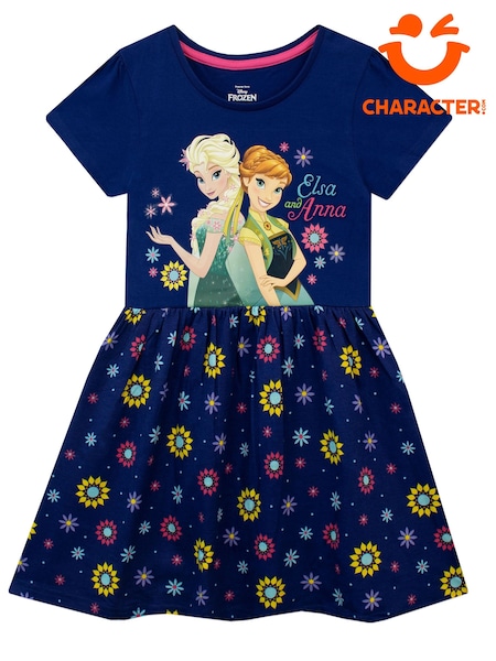 Character Blue 100% Cotton Frozen Flower Dress (N47332) | €21