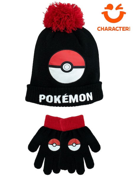 Character Black Pokemon Winter Hat and Gloves Set (N47343) | €20