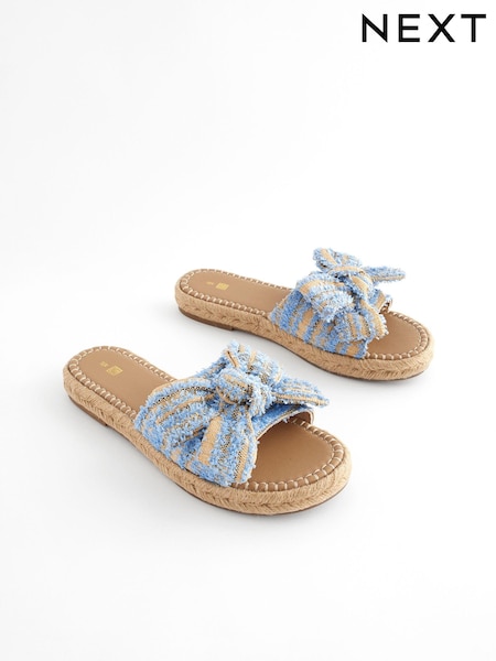 Blue Bow Flatform Espadrille Sandals (N47385) | €7