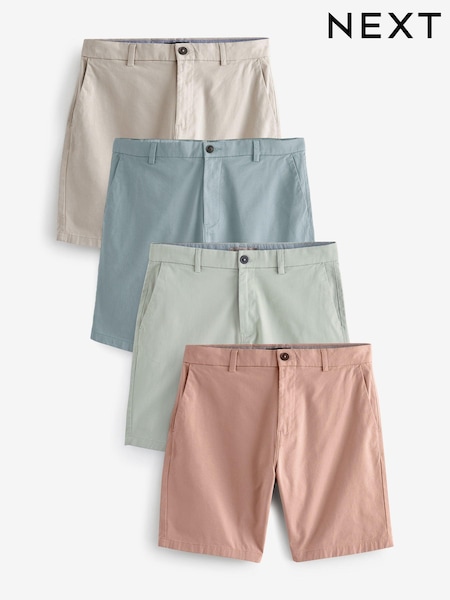 צבעי פסטל - גזרה צרה - Stretch Chino Shorts 4 Pack (N47454) | ‏248‏₪
