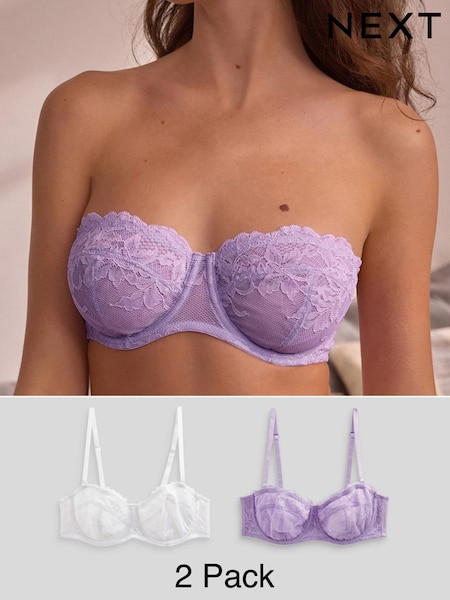 Сиреневый/белый - Non Pad Strapless Bras 2 Pack (N47492) | €14