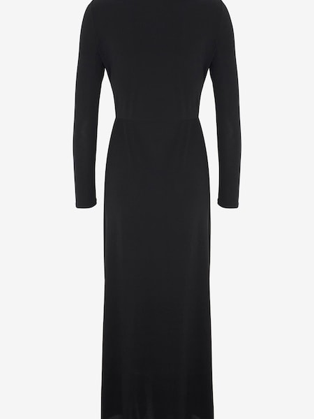 Mint Velvet Black Drape Jersey Midi Dress (N47543) | €63