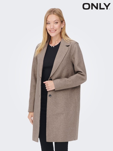 ONLY Taupe Tailored Relaxed Lightweight Coat (N47823) | €34