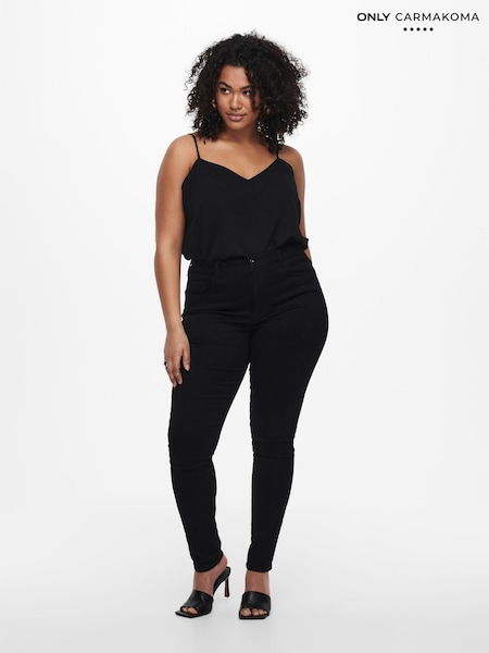ONLY Curve Black High Waist Skinny Jeans (N47903) | $48