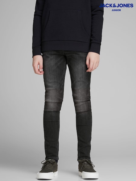 JACK & JONES JUNIOR Liam Skinny 100% Cotton Black Jeans (N47905) | €20