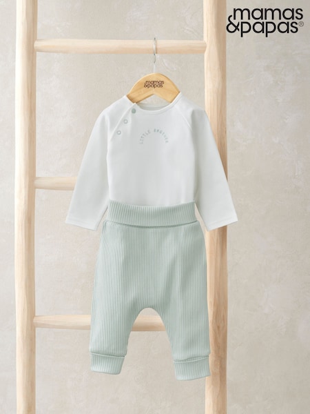 Green - Mamas & Papas Little Brother Bodysuit & Leggings Set