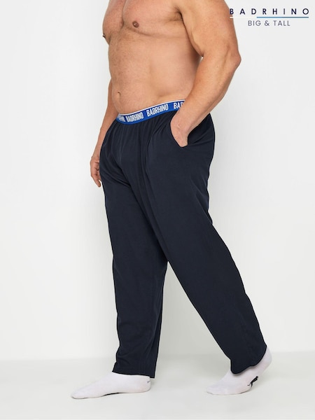 BadRhino Big & Tall Blue 100% Cotton Lounge Trousers (N48097) | ₪111