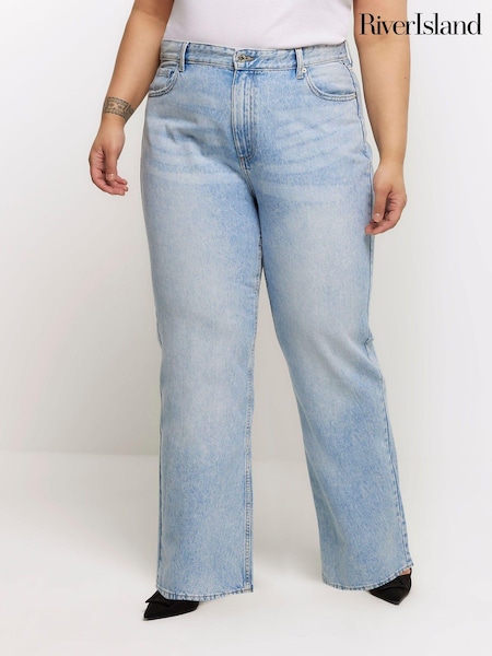 River Island Curve 90s Straight Mid Rise Jeans (N48130) | 157 LEI