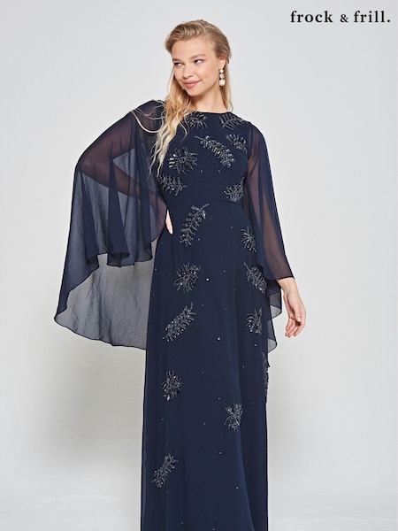 Frock and Frill Blue Embellished Maxi Dress (N48219) | €72