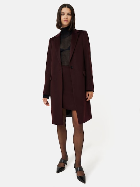 Jigsaw Red Relaxed Wool City Coat (N48281) | €204