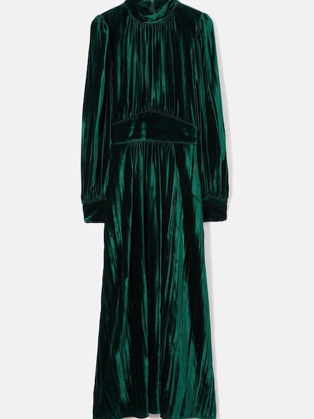 Jigsaw Green Velvet Plisse Dress (N48283) | €159