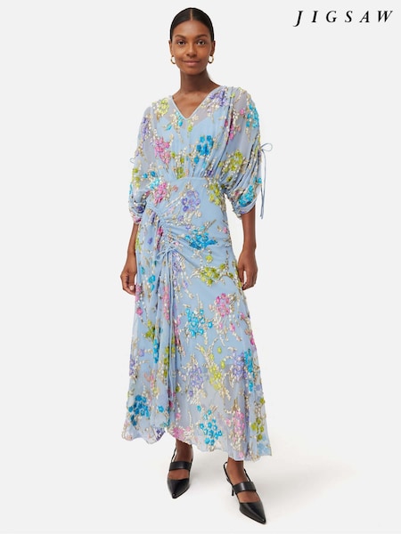 Jigsaw Fil Coupe Metallic Maxi Dress (N48286) | €250