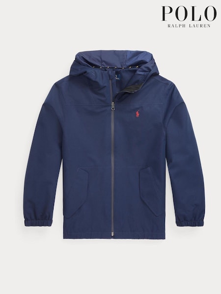 Bleumarin - Jachetă cu glugă hidrofugă pentru băiat Polo Ralph Lauren (N48687) | 622 LEI