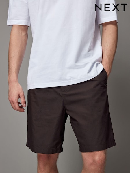 Brown Relaxed Poplin Chino 100% Cotton Shorts (N48688) | €5