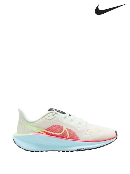 Nike White/Coral Youth Air Zoom Pegasus 41 Running Trainers (N48729) | €65 - €79