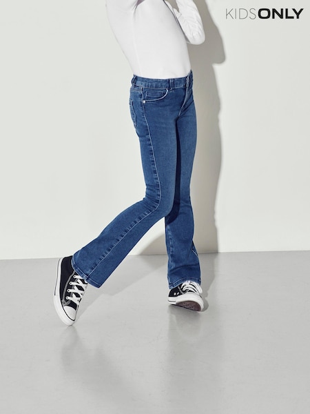 כחול בהיר - Only Kids Flare Leg Jeans With Adjustable Waist (N48751) | ‏111‏₪