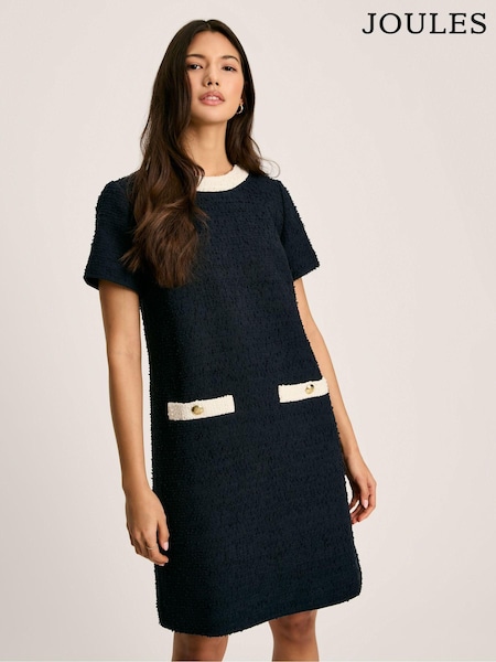 Joules Celeste Navy Blue Mini Boucle Dress (N48800) | €63
