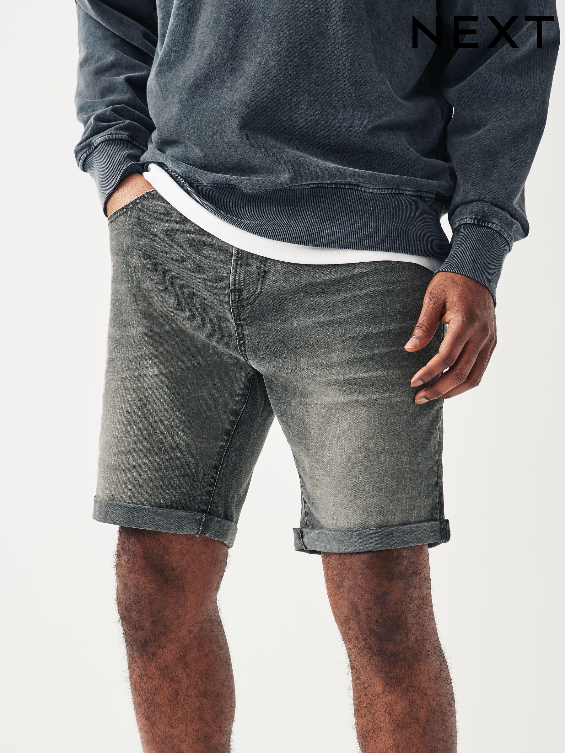 Men s Denim Shorts Ripped Stretch Denim Shorts Next Spain