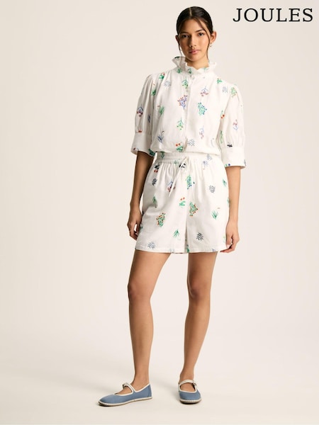 Joules Iris White Embroidered Blouse (N48842) | €61.50