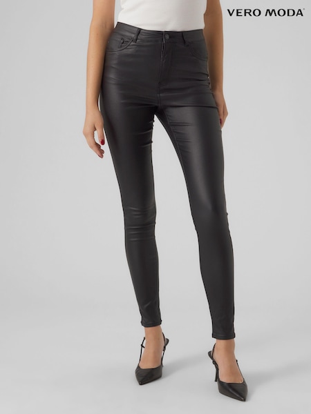 VERO MODA Black High Waisted Coated Skinny Jeans (N48872) | €24