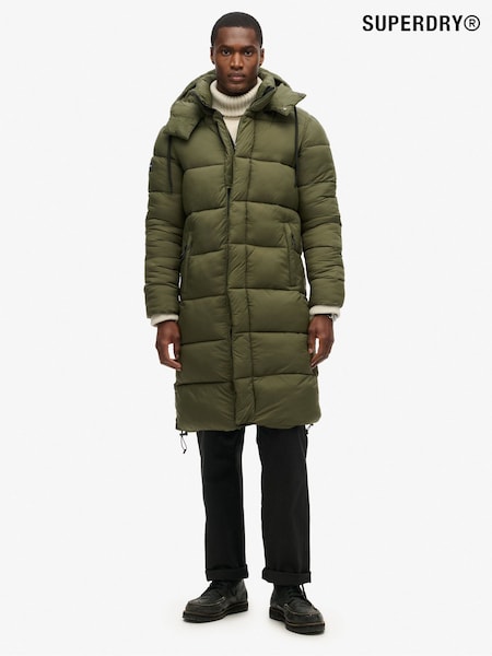 Superdry Green Ripstop Longline Puffer Coat Jacket (N48913) | €205
