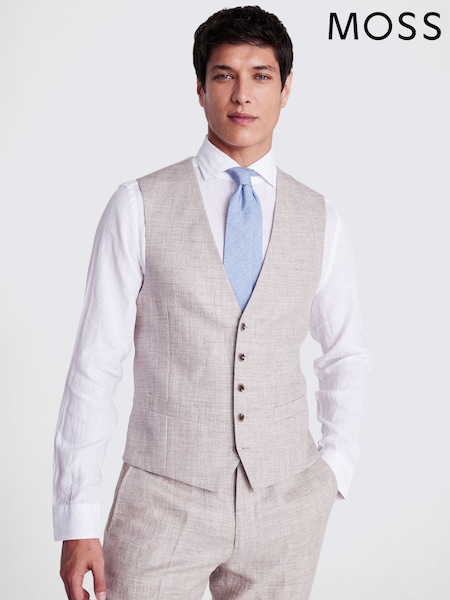 Aveia natural - Normal - MOSS 100% Linen Waistcoat (N49000) | R$ 985