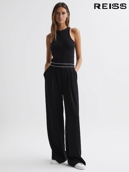 Reiss Black Abigail Wide Leg Elasticated Trousers (N49017) | € 176